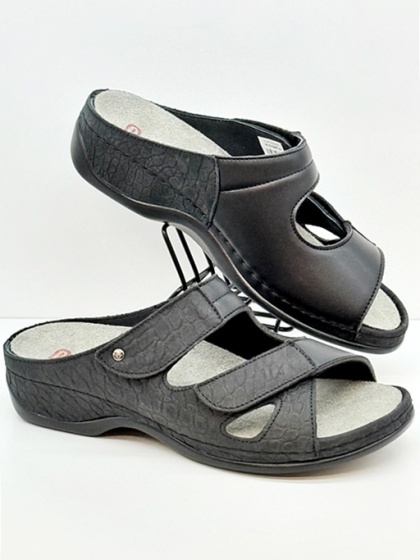 Berkemann klapki damskie Janna 01027-987 czarne, poszerzana tęgość H