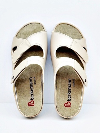 Berkemann klapki damskie Berkemann Janna 01027-720 beżowe, poszerzana tęgość H