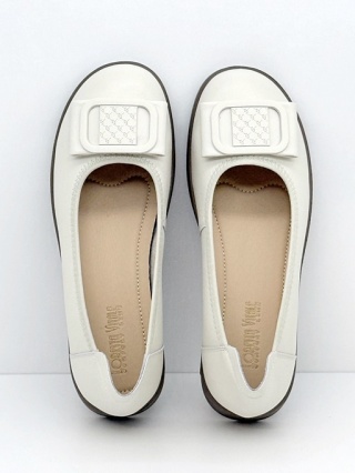 Beżowe balerinki Loretta Vitale W9957 beige, tęgość G 1/2