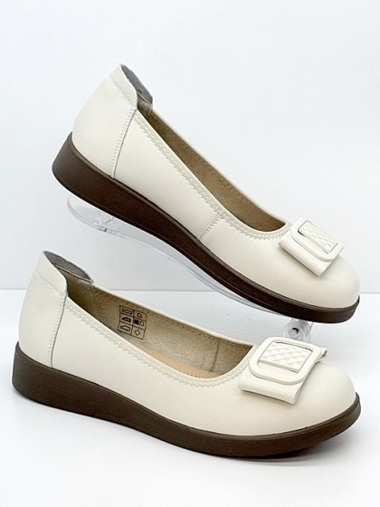 Beżowe balerinki Loretta Vitale W9957 beige, tęgość G 1/2