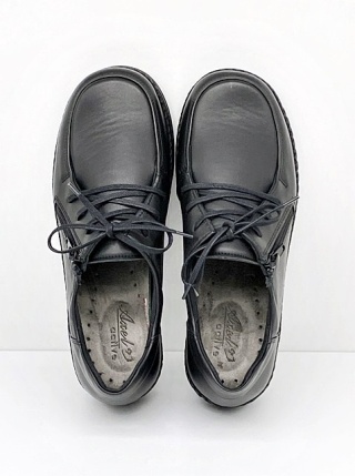 Buty Kosela Medic Axel 1862 czarne lico, szerokie półbuty damskie, tęgość H+