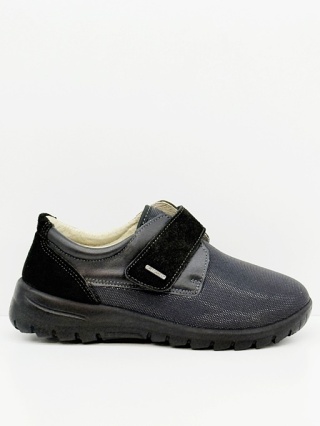 Buty na schorowane stopy damskie OrtoMed 4011 czarne, regulowana tęgość K