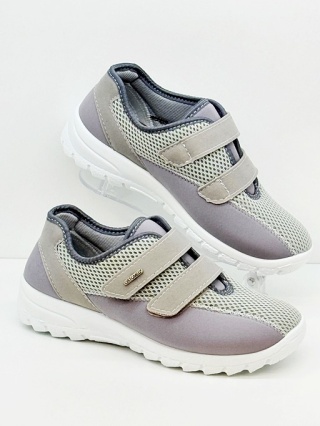 Buty ortopedyczne damskie na haluksy OrtoMed 4009 szare, tęgość K