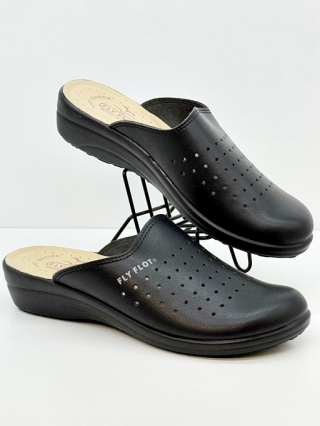 Czarne klapki damskie Fly Flot T4038ZE, tęgość G