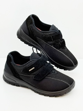 Damskie półbuty na chore stopy OrtoMed 4009 T21 czarne, regulowana tęgość J-K