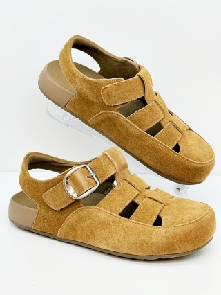 Damskie sandały ortopedyczne Loretta Vitale W5350 brązowe, naturalna skóra, tęgość H