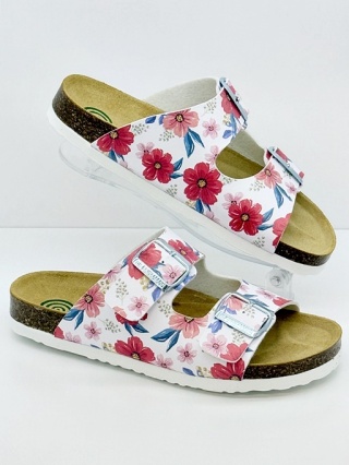 Dr Brinkmann 700870-03 białe + kwiaty, średnia szerokość, tęgość G do H