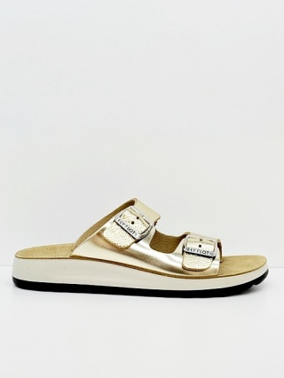 Fly Flot klapki damskie 77G64ZC gold, tęgość regulowana F-G-H