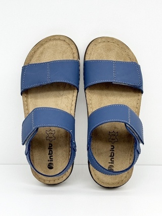 Inblu AA0001KU niebieskie szerokie sandały damskie, regulowana tęgość H-J