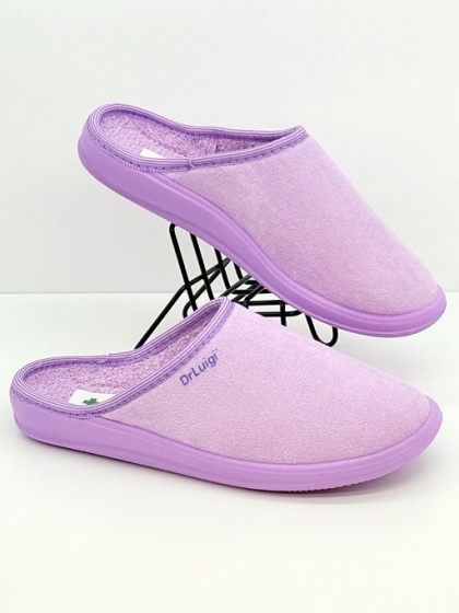 Kapcie zdrowotne Dr Luigi PU-01-01 40-lila róż (frotte), tęgość H