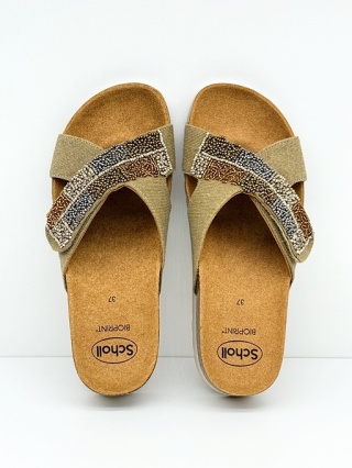 Klapki Scholl damskie La Serena MF32310 1056 beżowe, tęgość G-H