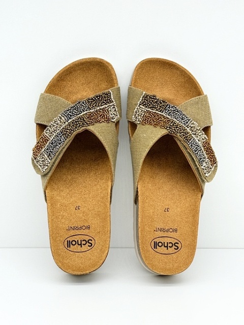 Klapki Scholl damskie La Serena MF32310 1056 beżowe, tęgość G-H