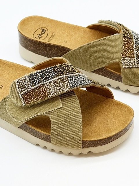 Klapki Scholl damskie La Serena MF32310 1056 beżowe, tęgość G-H