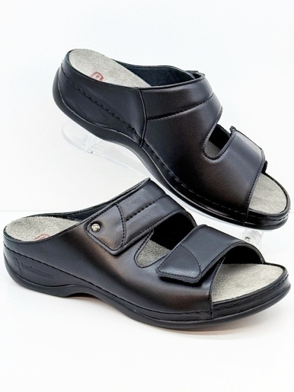 Klapki damskie Finja Berkemann 01021-906 czarne, tęgość H