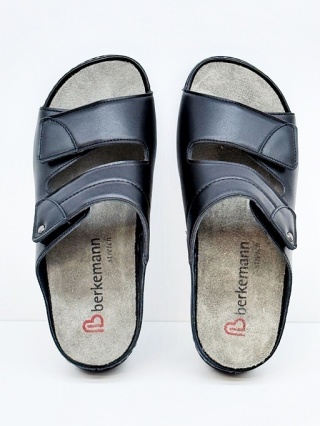 Klapki damskie Finja Berkemann 01021-906 czarne, tęgość H