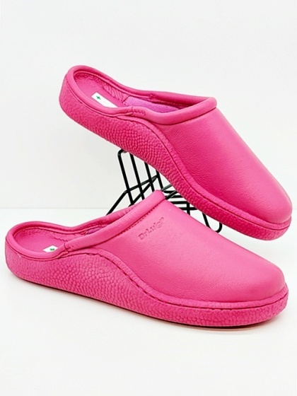 Klapki medyczne damskie skórzane Dr Luigi PU-03-01 45-fuksja, tęgość G, wąskie stopy