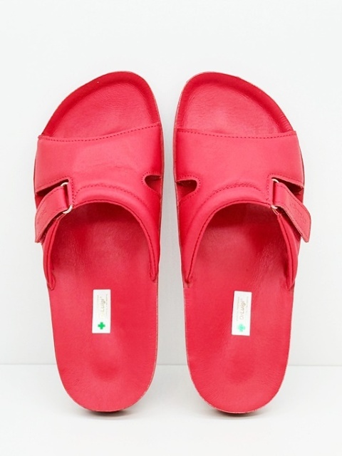 Klapki ortopedyczne Dr Luigi PU-02-50-20-50-KS czerwone, tęgość H