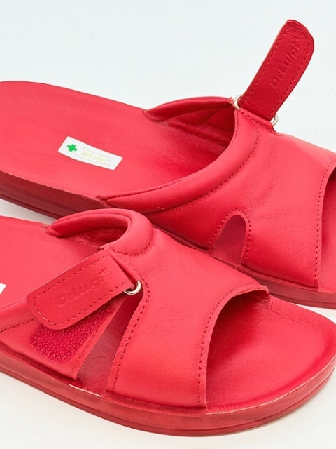 Klapki ortopedyczne Dr Luigi PU-02-50-20-50-KS czerwone, tęgość H