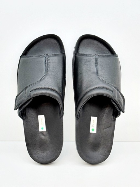 Klapki prozdrowotne Dr Luigi PU-02-90-21-90-KS czarne, poszerzana tęgość H