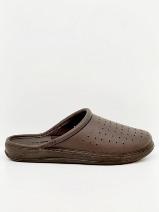 Klapki skórzane damskie Dr Luigi klapki PU-01-11 20-brązowe, tęgość H