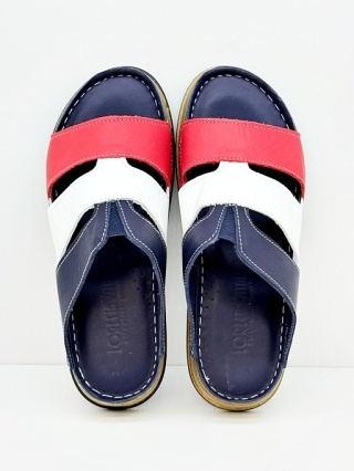 Klapki skórzane damskie Loretta Vitale 303 Tommy, tęgość H