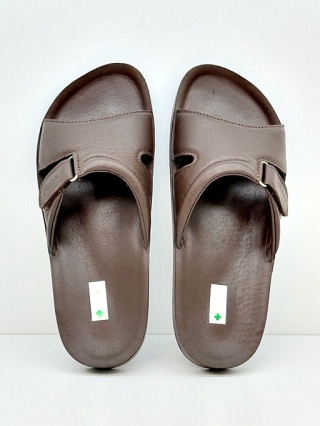 Lekkie klapki medyczne Dr Luigi PU-02-20-20-20-KS c.brąz , poszerzona tęgość H