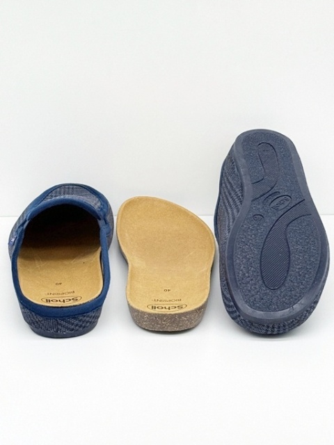 Męskie kapcie Scholl Brandy Ela F32513 1007 niebieskie, poszerzana tęgość G