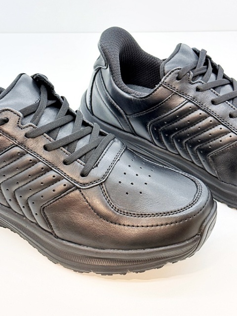 Orthofeet buty męskie 25002W Navigate Wide 2E, czarne obuwie ortopedyczne, tęgość W