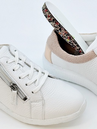 Buty ortopedyczne damskie Waldlaufer Hirsch 634002 312 762 białe K-Ira, duża tęgość K