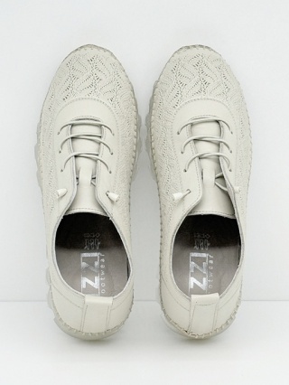 Półbuty damskie beżowe IZZI NY.1670 skórzane, tęgość G-H