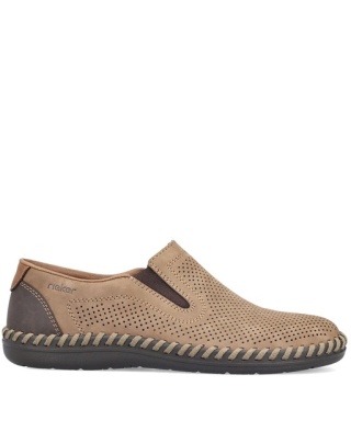 B2460-25 Rieker męskie buty brązowy nubuk, tęgość H Extra Wide