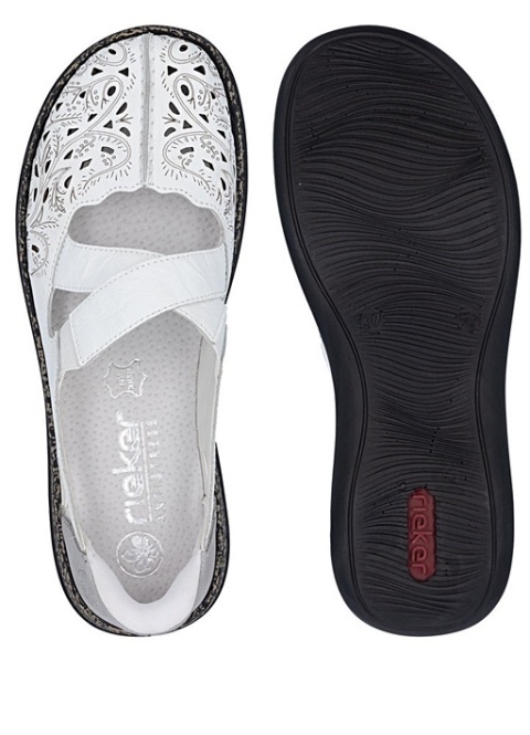 białe balrinki Rieker