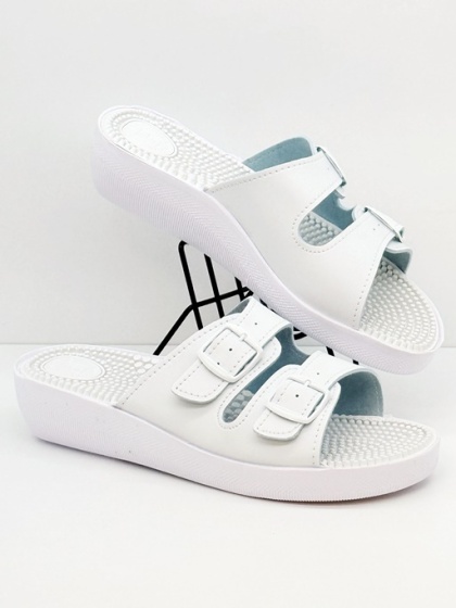 Sanital Flex KF-02 białe Klapki masujące fakirki, tęgość poszerzana F-G-H