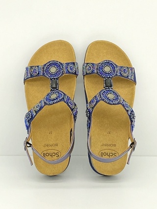 Scholl BOGOTA F32006 1040 granatowe sandały na korku, średnia tęgość G