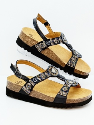 Scholl BOGOTA Sandal MF32006 1370 czarne sandały zdrowotne, tęgość G