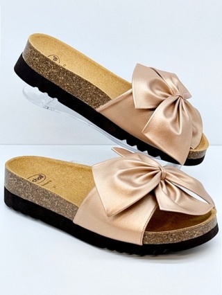 Scholl Damskie Klapki BOWY 2.0 rose gold MF31992 1853, tęgość G