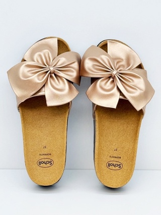 Scholl Damskie Klapki BOWY 2.0 rose gold MF31992 1853, tęgość G