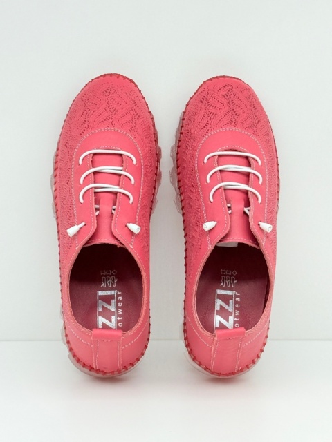 Skórzane półbuty IZZI NY.1670 czerwony, tęgość G-H