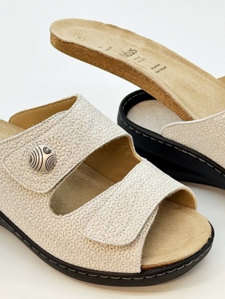 Solidus damskie klapki 21104-10165 Spezial cross platino, poszerzana tęgość K