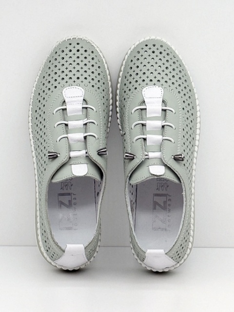 Super lekkie półbuty damskie IZZI 3671 zielone ze skóry naturalnej, tęgość G-H