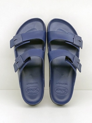 Szerokie klapki ortopedyczne Scholl BAHIA EVA F31420 granatowe, tęgość H-J-K-M