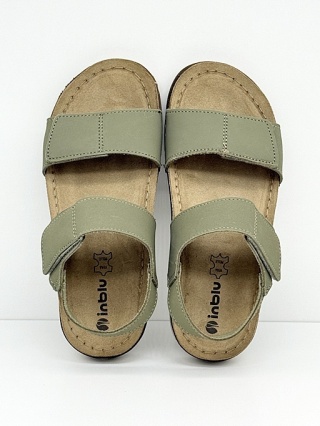 Szerokie sandały Inblu AA0001KU oliwkowe, regulowana tęgość H-J