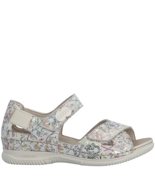 V7474-90 Rieker damskie sandały z zakrytą piętą, multikolor, ekoskóra, tęgość K