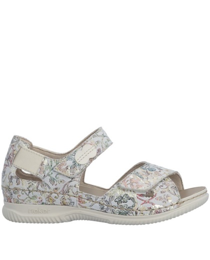 V7474-90 Rieker damskie sandały z zakrytą piętą, multikolor, ekoskóra, tęgość K