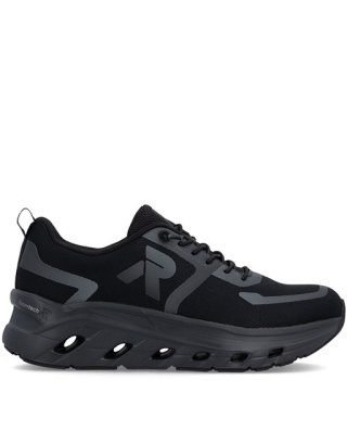W3504-00 Rieker buty sportowe damskie, czarne, tęgość G