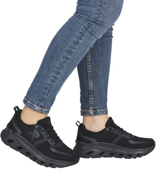 W3504-00 Rieker buty sportowe damskie, czarne, tęgość G