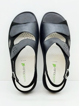 Waldlaufer sandały damskie Merle 811004 329 361 czarne, szerokie o dużej tęgość M