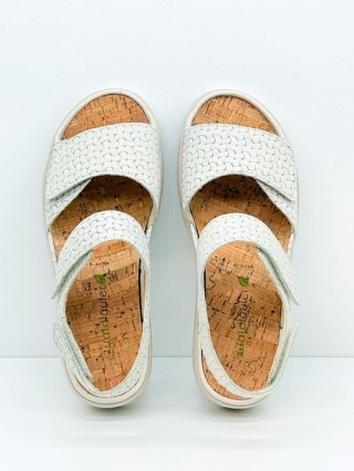 Waldlaufer sandały damskie K-Valerie 630002 160 111 szaro-beżowe, poszerzana tęgość K