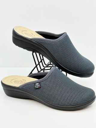 Włoskie damskie klapki zdrowotne Fly Flot T4368FE antracytowy, tęgość G