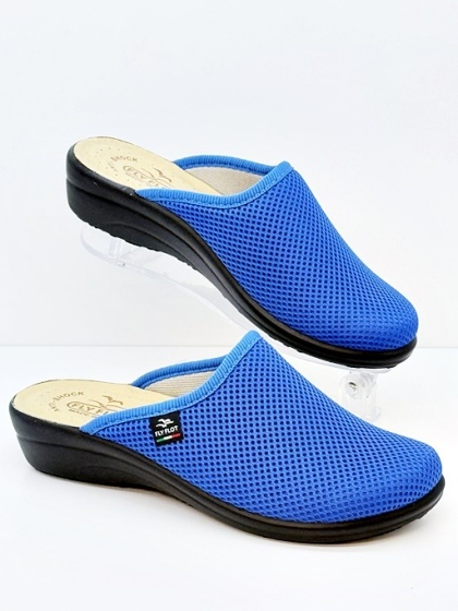 Włoskie klapki z zakrytym przodem Fly Flot T4368FE niebieskie, tęgość G